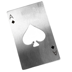 Aluminum Customized Poker Shaped Credit Card Size Bottle Opener