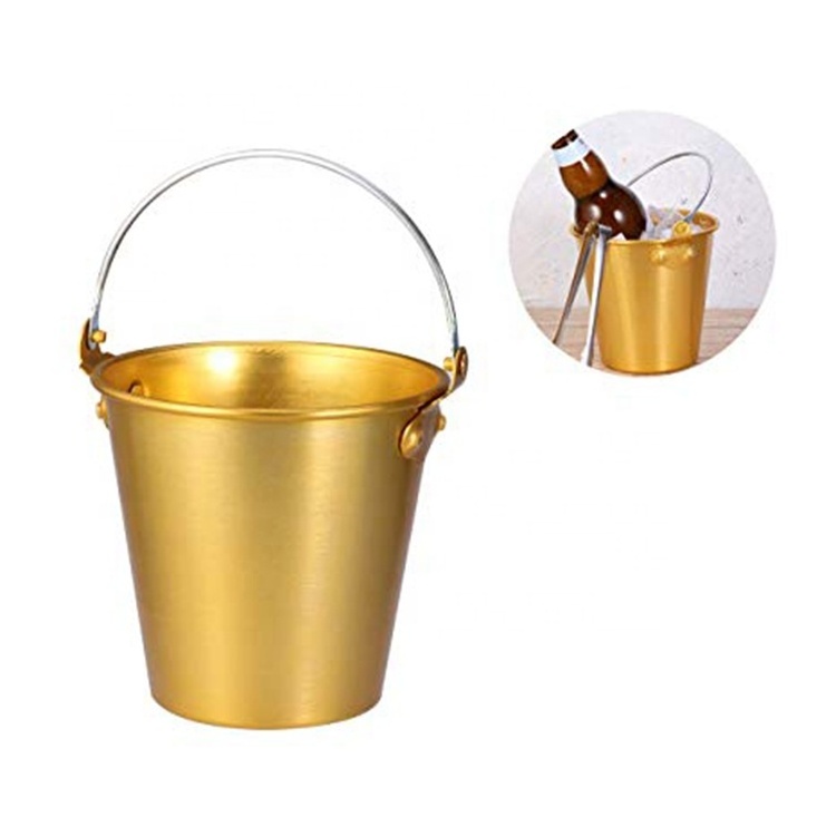 Colorful 1.25 Liter Aluminum Champagne Wine Ice Bucket for Ktv Club Bar Supplies With Ice Tongs