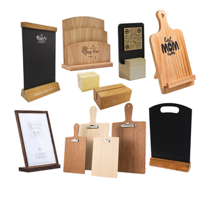 Pine Beech Wood Menu Holder Clipboards T Shape Printing Engraved Stamped Logo A1 A2 A3 A4 A5 A6 Wooden Menu Display Stand