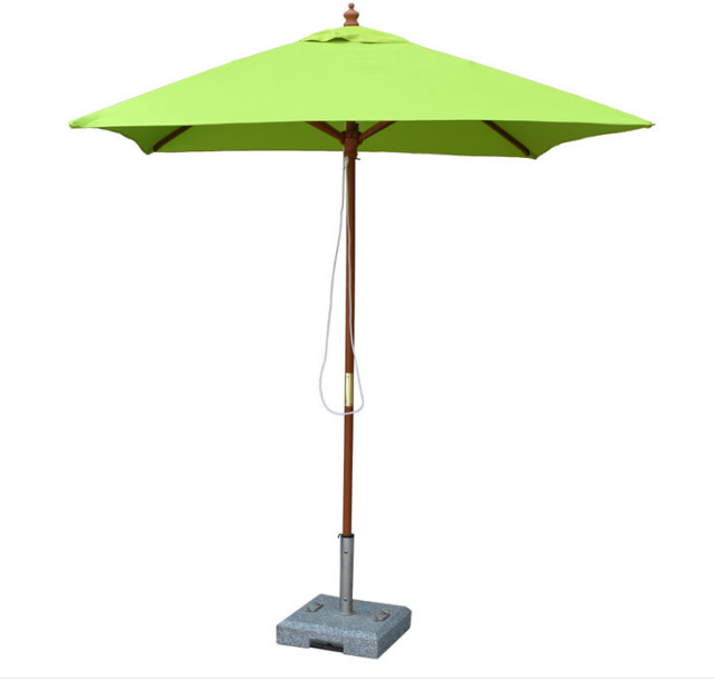 2.7M Wooden Patio Garden Umbrella Sun Shade Outdoor Cafe Beach Parasol Canopy 8 Ribs 38MM Pole W/ Air Vent 220g Polyester