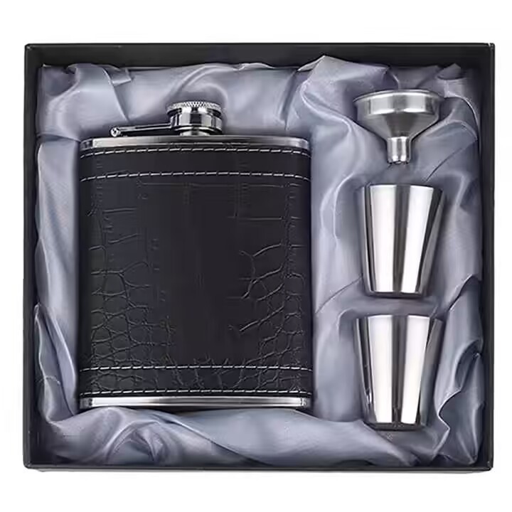 Matte Black Hip Flasks Stainless Steel Liquor Whiskey Alcohol Metal Hip Flask for gift