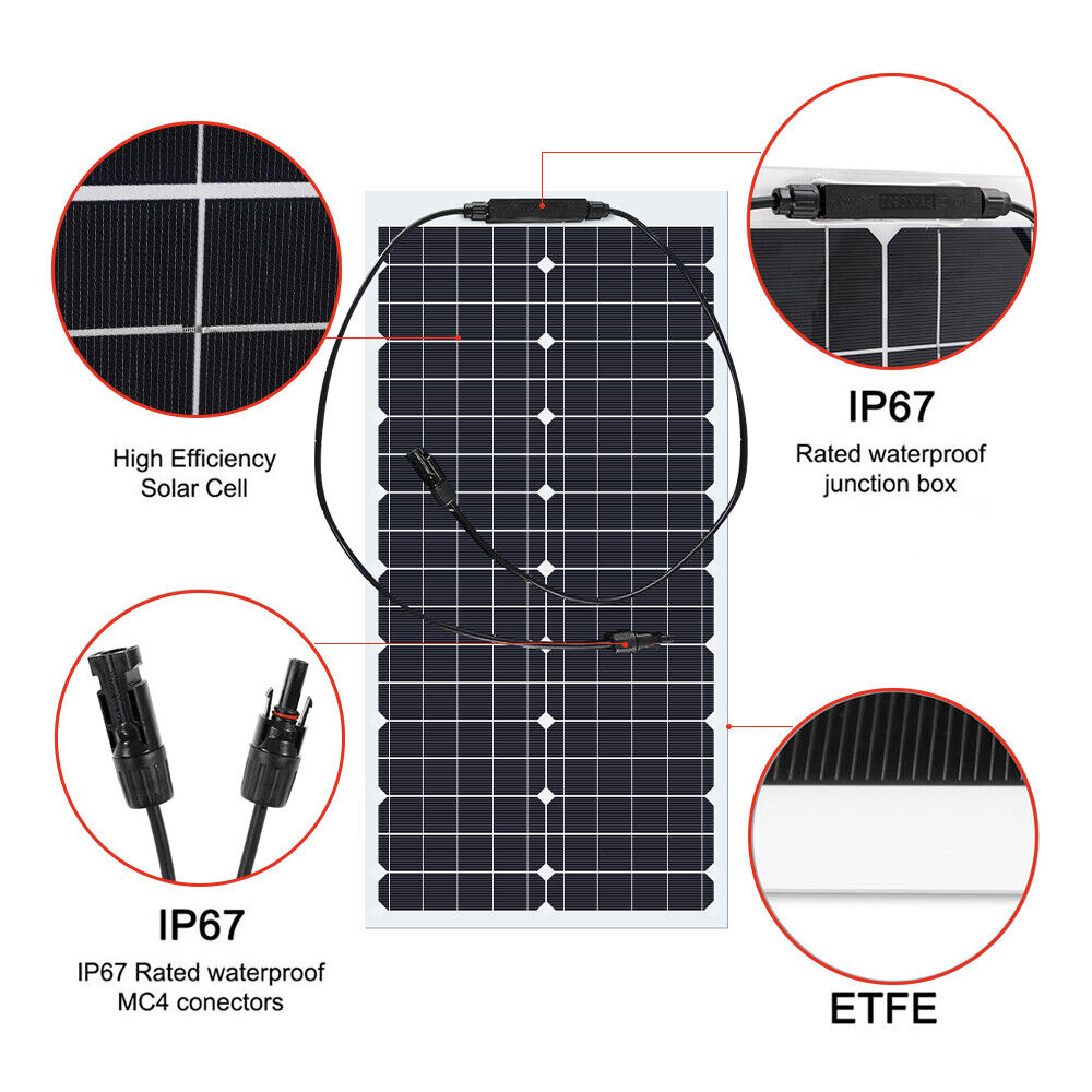 100W 200W 300W Mono Cells Flexible ETFE Thin Film Solar Panel Foldable Design for RV Boat Use