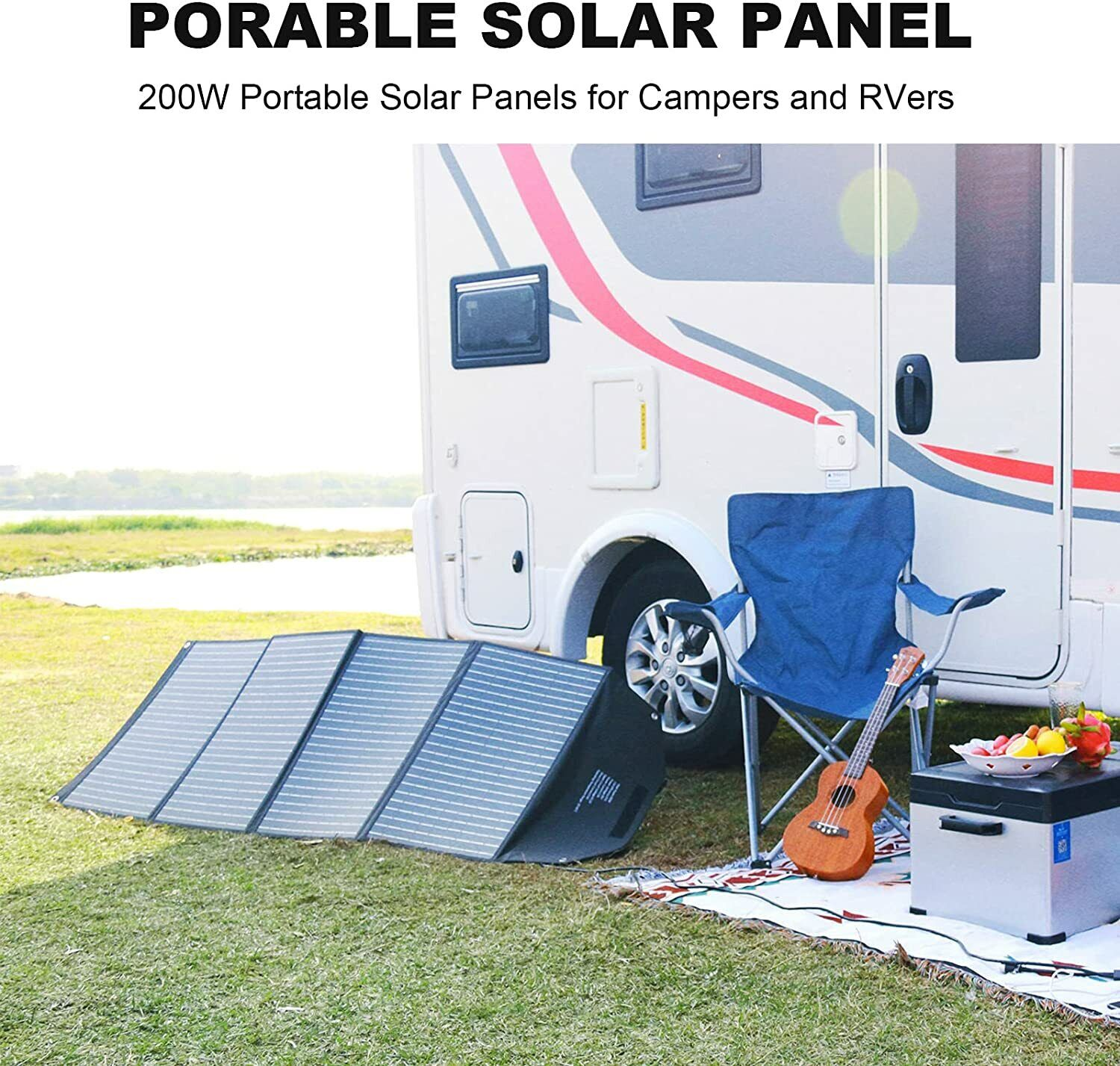 100W-200W Portable Foldable Solar Panel for Outdoor Camping 18V Solar Panels for Outdoor Use