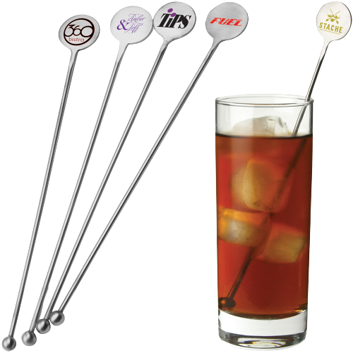 Logo Customized Stainless steel Metal Plastic Stirrer Wooden Gold Black Silver Copper 8Inch Cocktail Stirrer For Drink Promotion