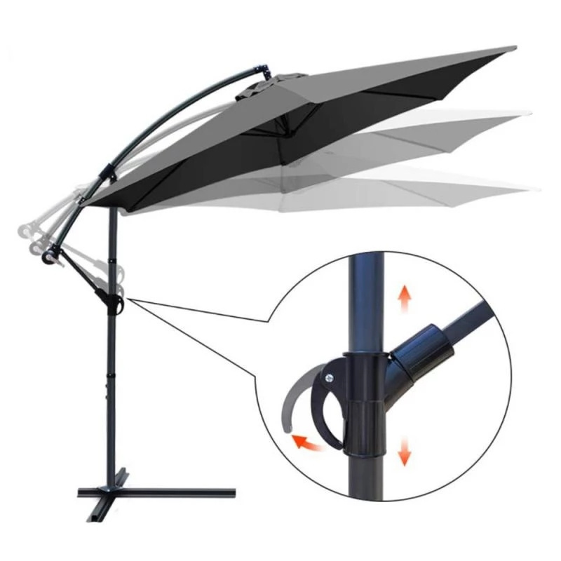 Octagon With Crank Waterproof UV Protection Outdoor Garden Canopy Parasol Fishing Camping Sun Shade Shelter Beach Umbrella