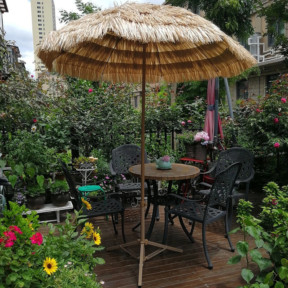 Portable Durable Outdoor Parasol Garden Umbrella Base Stand Round Wooden Patio Beach Umbrella Sun Shelter