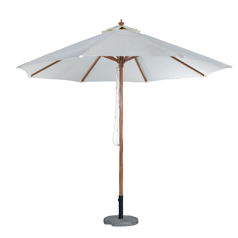 Customizable Beach Umbrella Parasol with Tilt Sand Anchor Tote Bag UV Protection Wooden Beach Umbrella