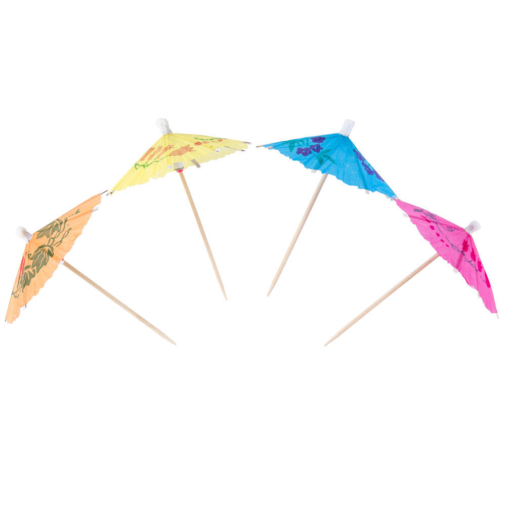 Wood Cocktail Drink Picks Party Decorative Parasol Umbrella Cocktail Wooden Sticks For Promotional