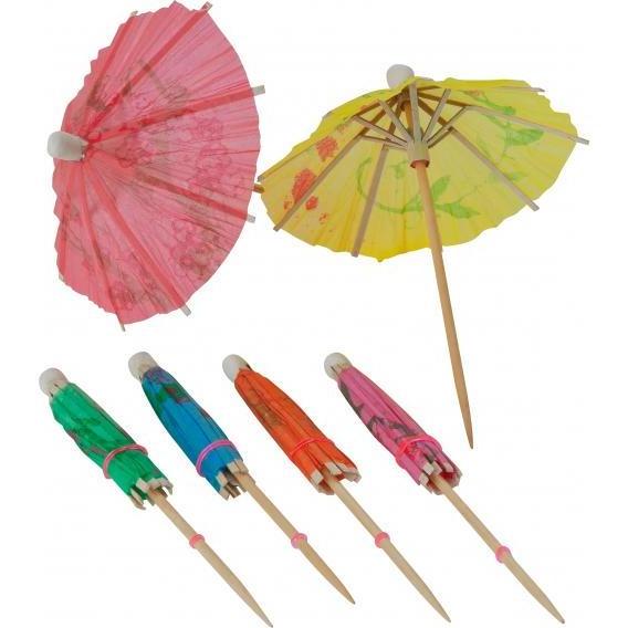 Wood Cocktail Drink Picks Party Decorative Parasol Umbrella Cocktail Wooden Sticks For Promotional