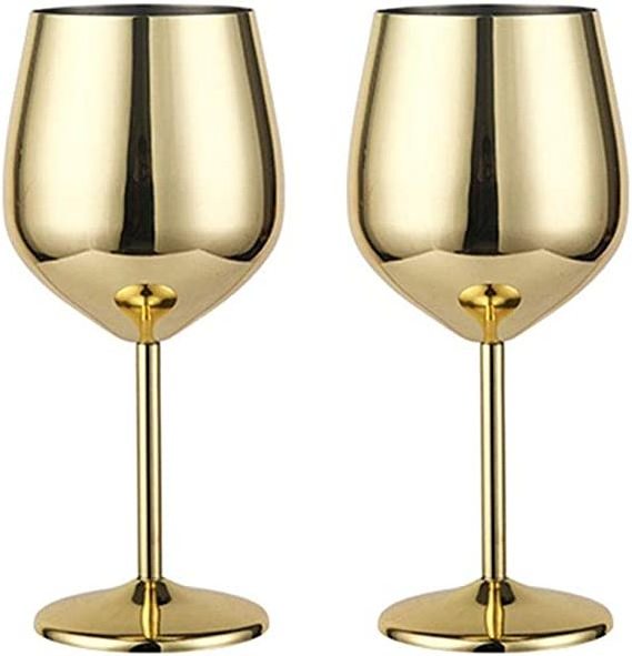 Wholesale Gold Metal Stainless Steel Unique Wine Glasses Margarita Wine Cup Martini Glass Goblets