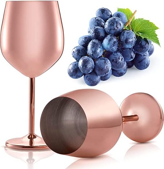 Wholesale Gold Metal Stainless Steel Unique Wine Glasses Margarita Wine Cup Martini Glass Goblets