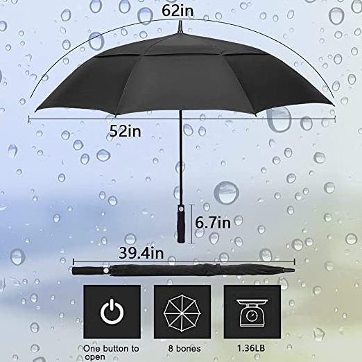 Suppliers Manufacturer Wholesale Windproof Umbrella Custom Promotional Business Golf Umbrella