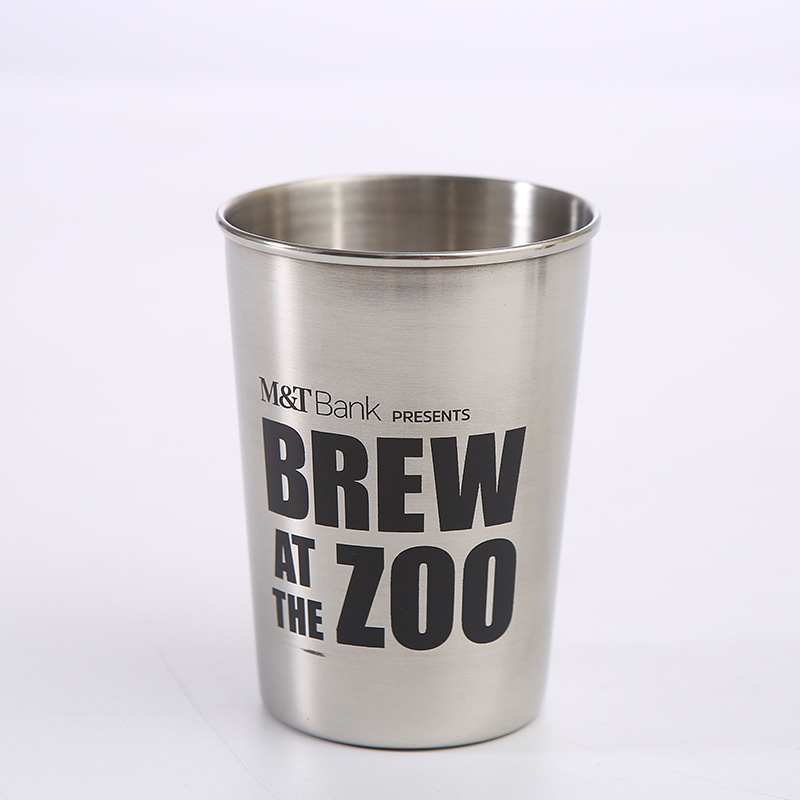 Custom Logo BPA Free Stainless Steel Cup Pint Drinking Cup Metal Shot Glass For Home and Bar