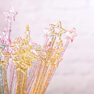 9.1 Inch Swizzle Sticks Cocktail Glittery Mixed Color Stirrers Sticks for Bar Disposable Plastic Star Top Crystal Swizzle Sticks