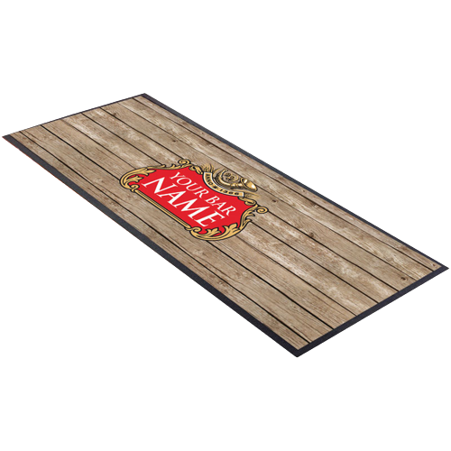 Customized round square rectangle oval pvc silicone rubber wooden bar runner and bar mat with digital printing UV printing logo