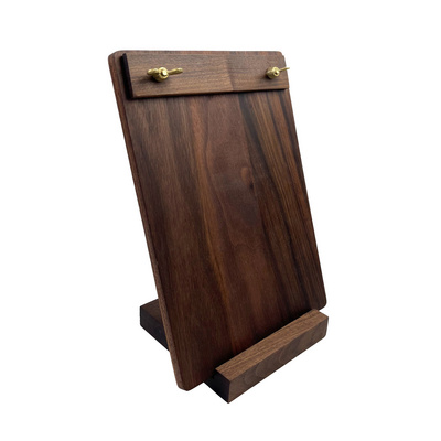 Customized a1 a2 a3 a4 a5 a6 Wooden Menu Holder Clipboard Tabletop Menu Stand Restaurant Wood Menu Holder Stand