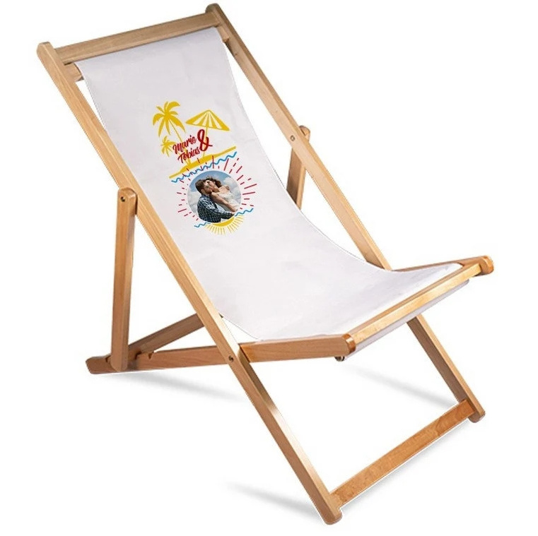 Wholesale Folding Wood Beach Chair  Custom Hardwood Portable Foldable Beach Chairs Deck Chairs With Custom Logo