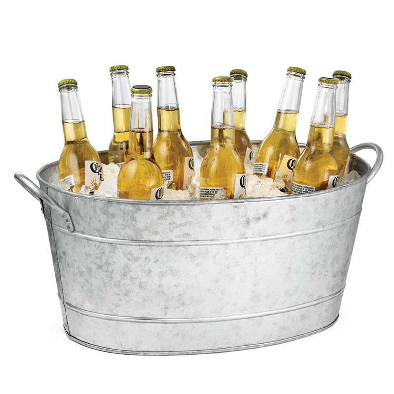 Metal Tin Wine Bucket Beer Ice Cooler Bucket Champagne Ice Bucket With Handle Beverage Tubs