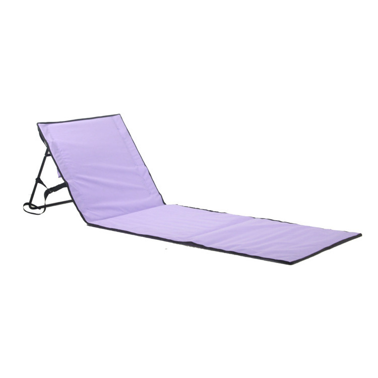 Folding beach lounge chair cushion outdoor portable sand free beach mat chair with backrest