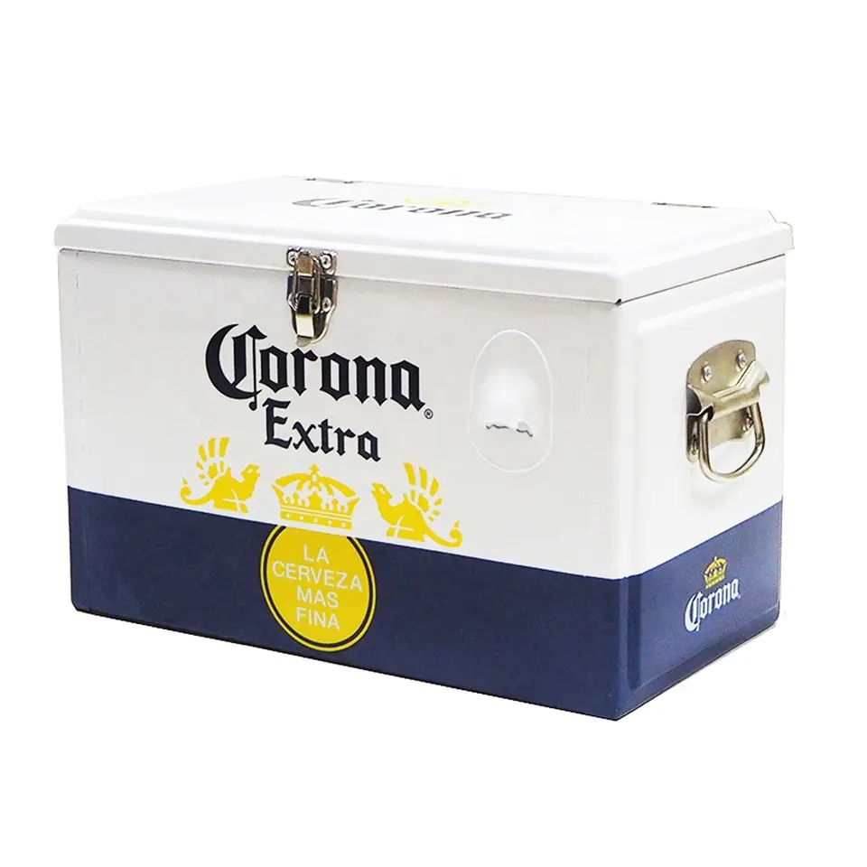 Custom logo 7L 15L 20L 30L 51L ice box cooler retro metal corona outdoor beer cooler box