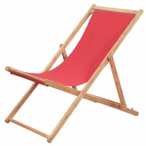 Customized design full printed solid wood beach chair outdoor portable folding chairs for beach vacation