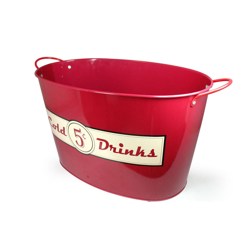 Metal Tin Wine Bucket Beer Ice Cooler Bucket Champagne Ice Bucket With Handle Beverage Tubs