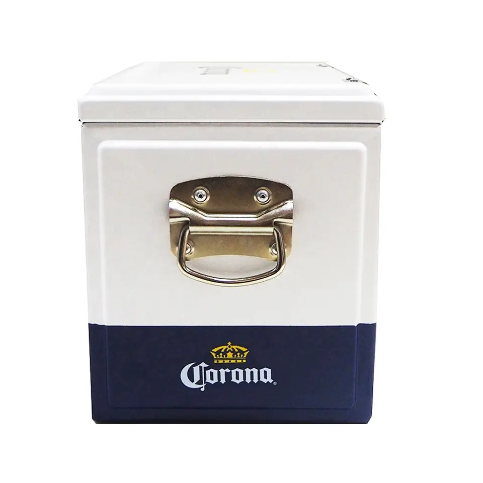 Custom logo 7L 15L 20L 30L 51L ice box cooler retro metal corona outdoor beer cooler box