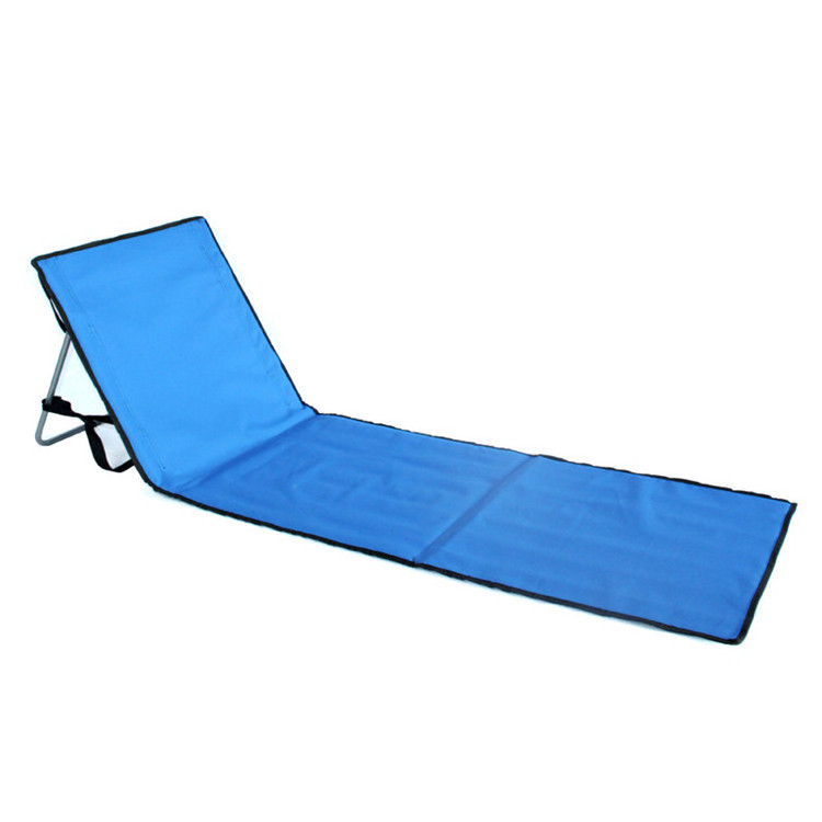 Folding beach lounge chair cushion outdoor portable sand free beach mat chair with backrest