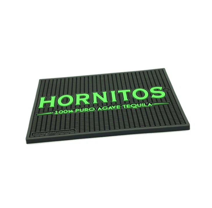 PVC  LED Lighted Soft Custom Eco Friendly Personalized Anti Slip Fluorescent Natural Rubber Bar Mats