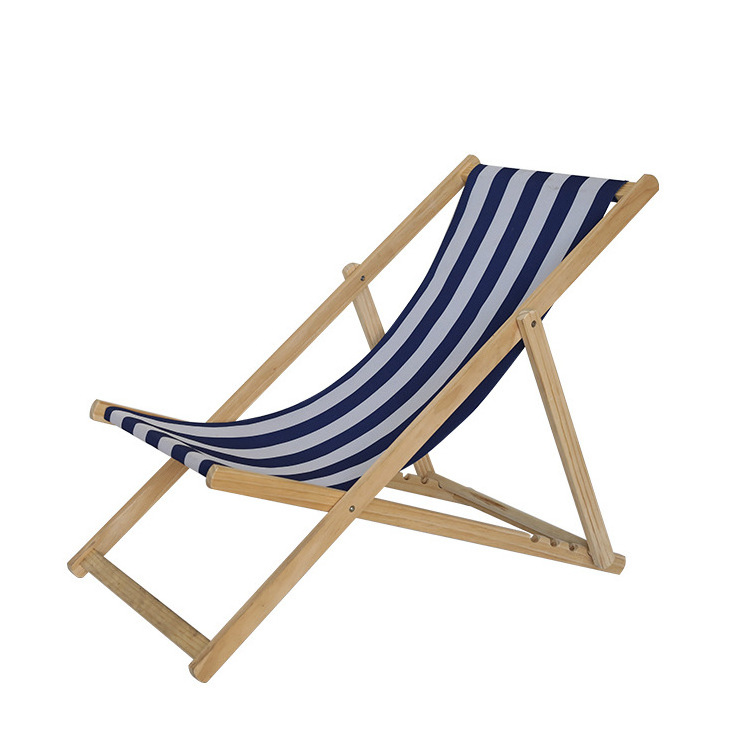 Hot Selling Modern Adjustable Beach Chair for adults Foldable Lightweight Wooden Lounge Chairs Outdoor