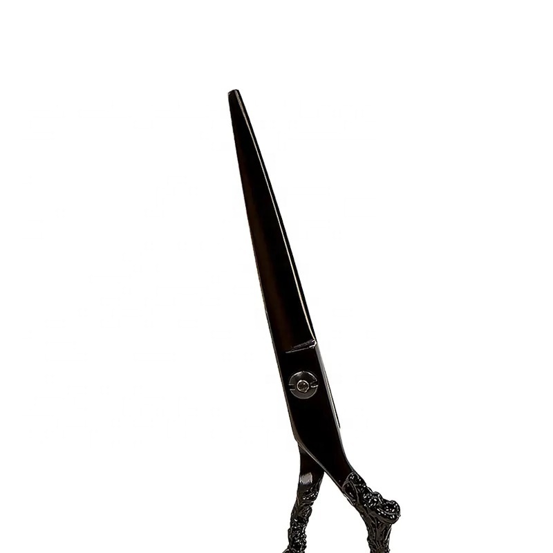 KKZ Black dragon hairdressing scissors barber flat scissors blade sharp haircut Shears Customized LOGO Style Beauty Packaging