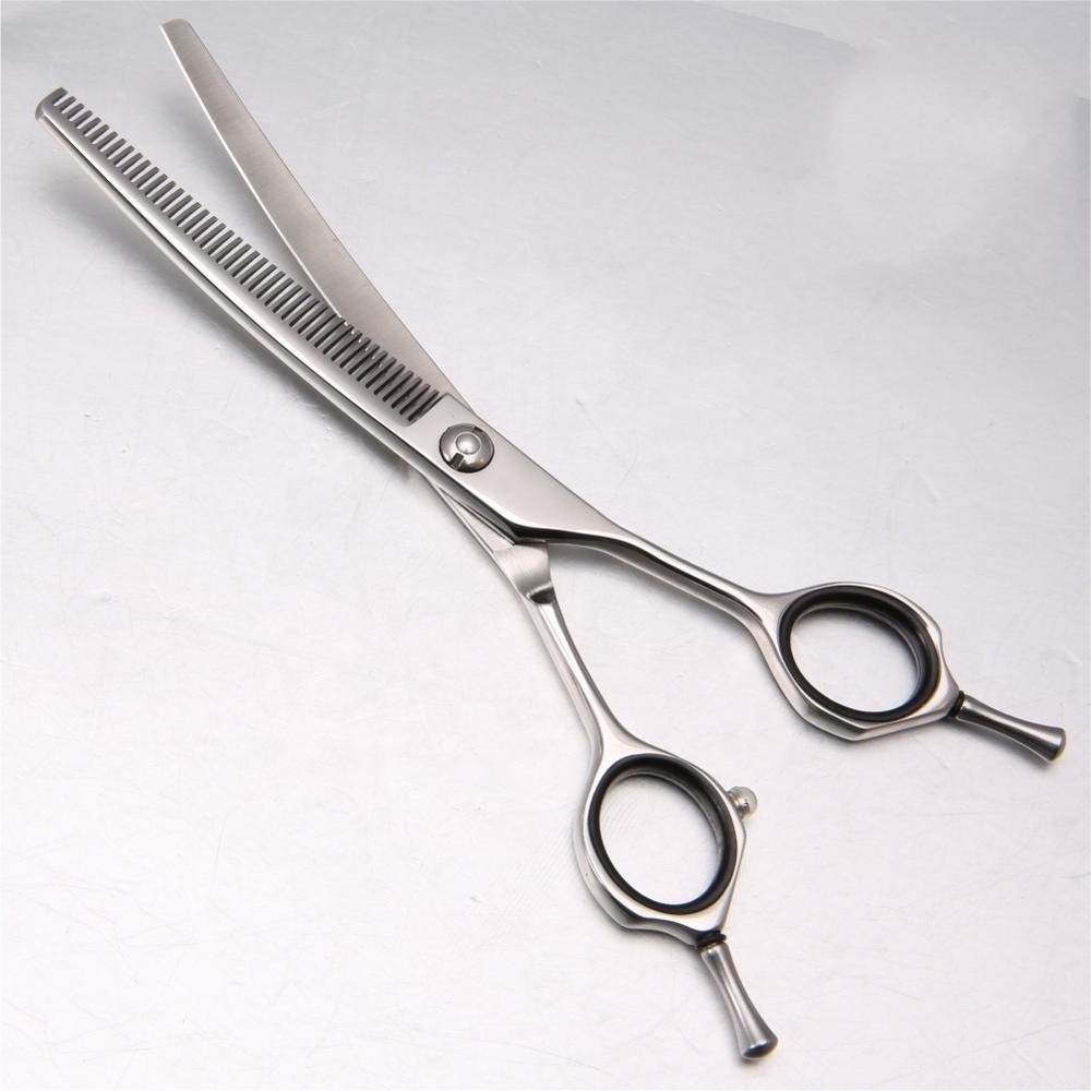 Curved professional hair Thinning Scissors japan steel dog pet grooming scissors shears Factory Direct Low MOQ Durable