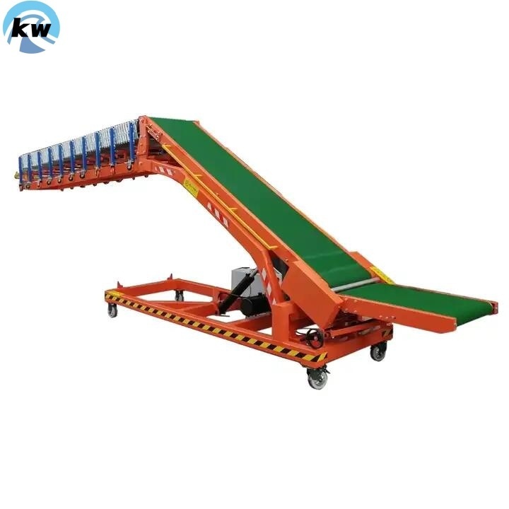 Movable Telescopic Belt Conveyor For Package Truck Container Loading Unloading Expandable Flexible Conveyor