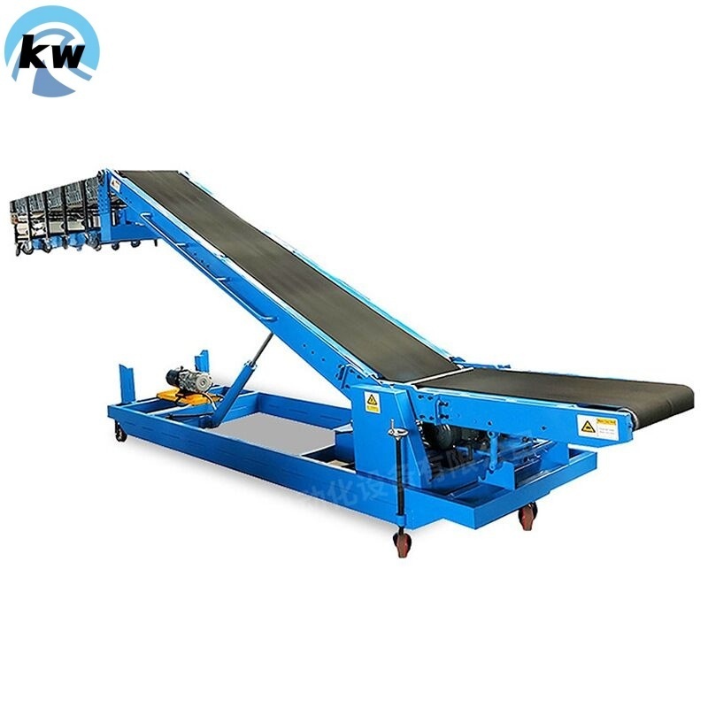 Container Truck Loading And Unloading Telescopic Belt Conveyor System For Logistics Warehouse