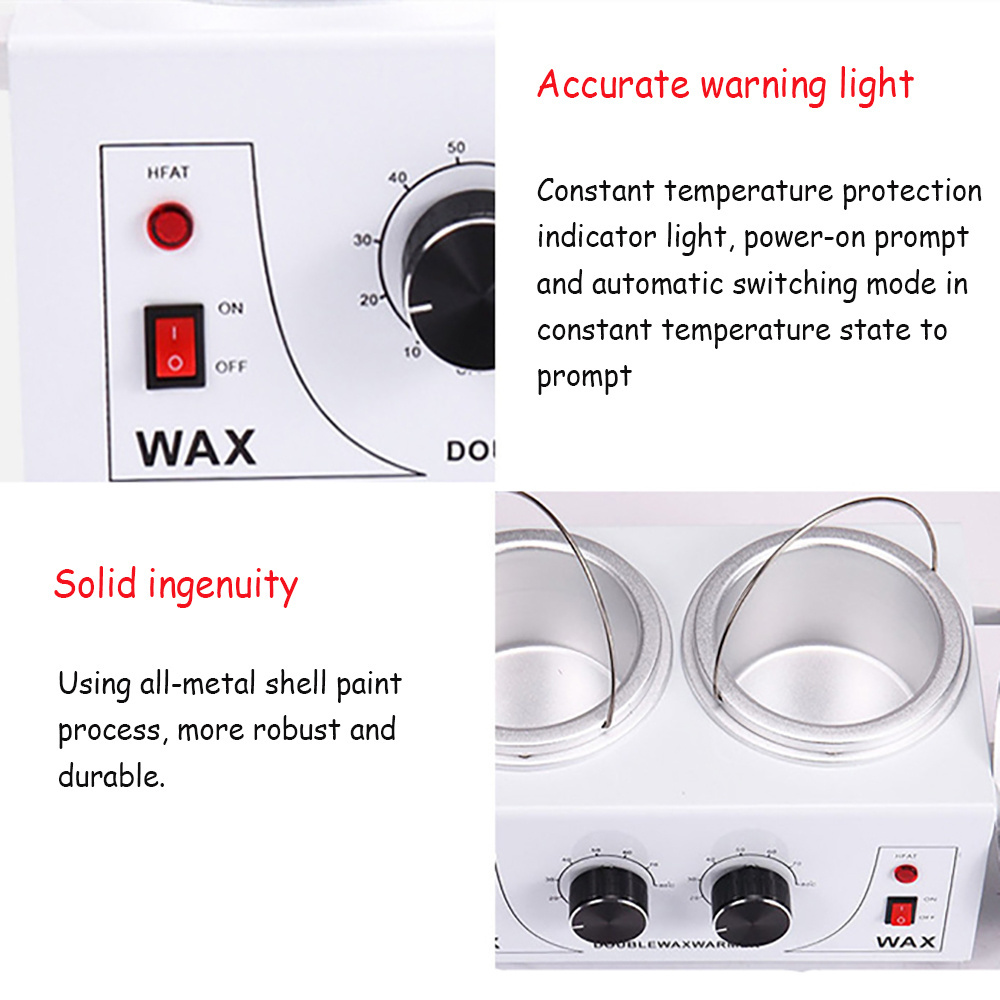 Factory price  Wax Warmers Customized Wax Machine double pot  Design Depilatory Wax Heater For Beauty Salon