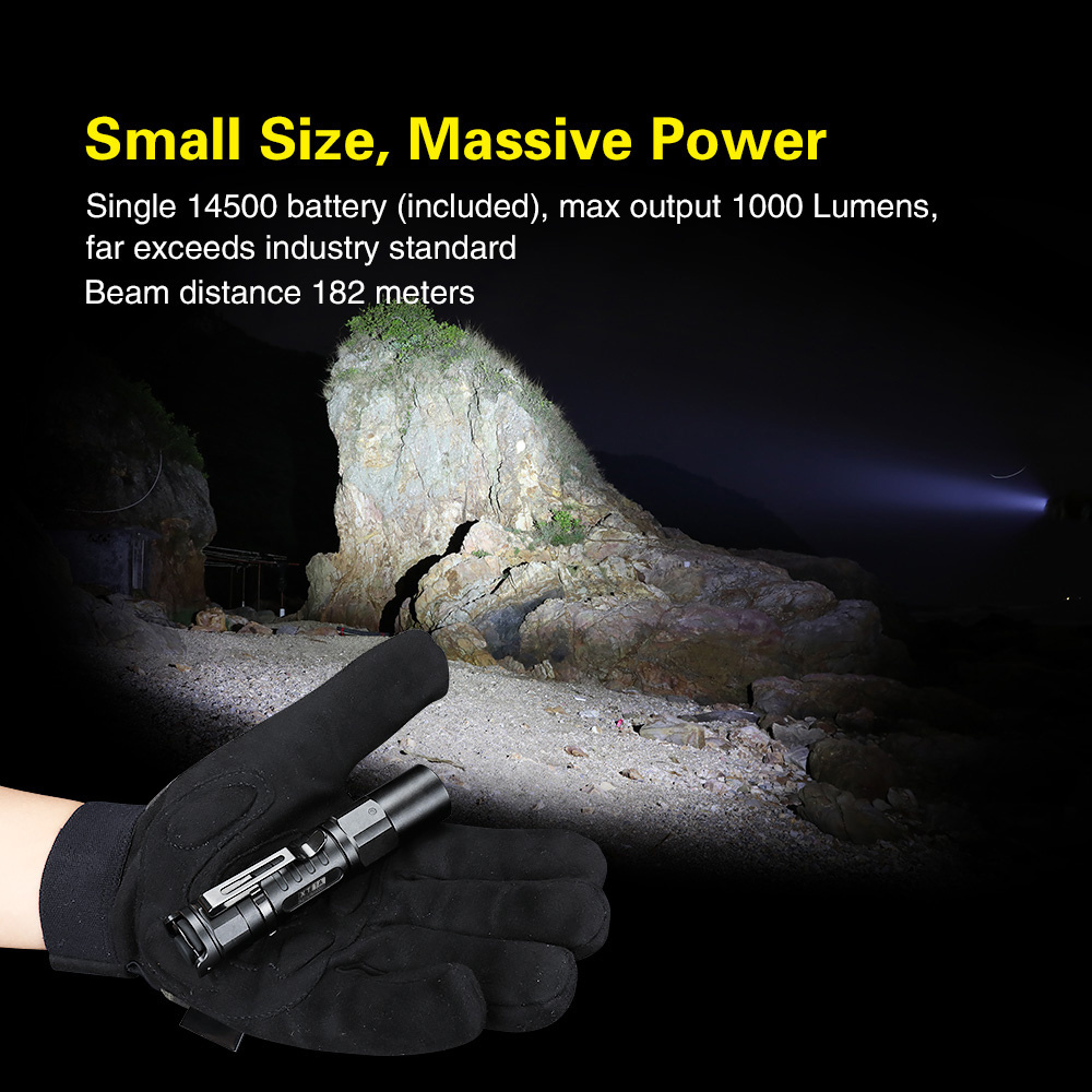 2024 KLARUS XT1A 1100 Lumens Tactical EDC Flashlight AA flashlight tail Dual-Switch