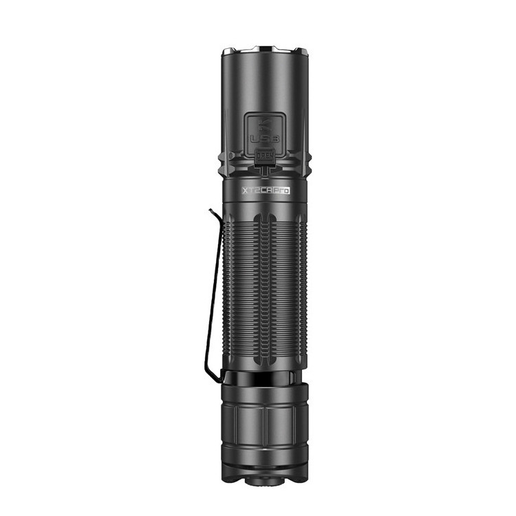 KLARUS XT2CR Pro 2100 Lumens USB C Rechargeable Tactical Flashlight, Dual Tail Switches Pocket-Sized Flash Light