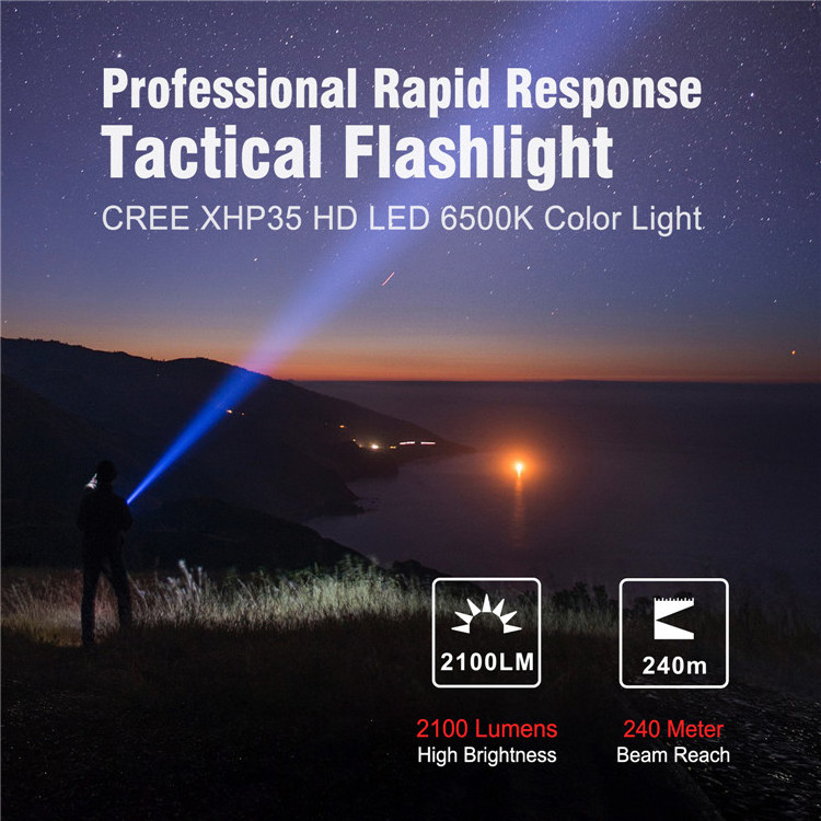 Tactical Flashlight High Lumens Ultra-Bright LED Flashlight Rechargeable Tactical Flashlight for Outdoor, Camping and Emergency