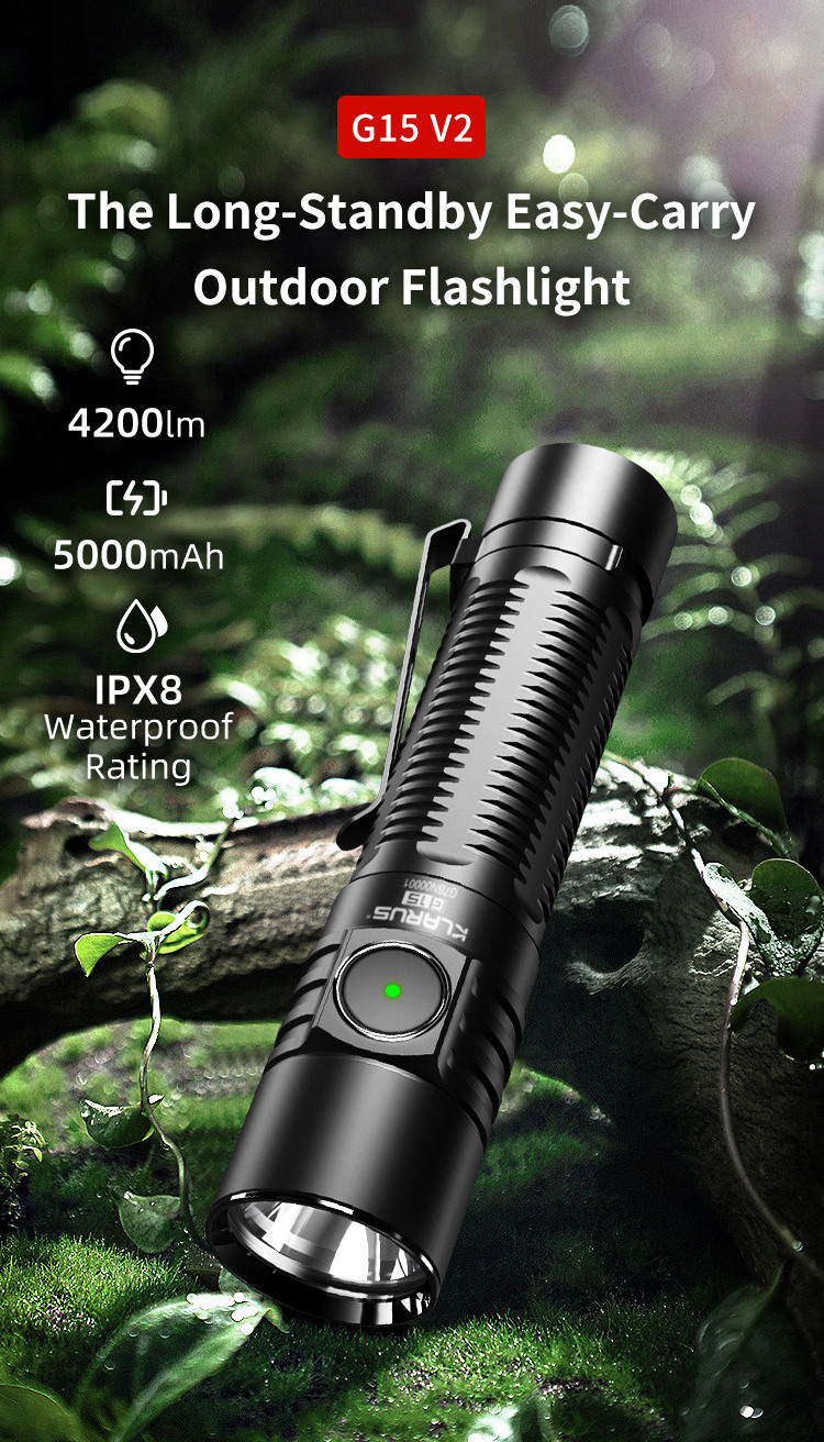 KLARUS G15 V2 4200 Lumens Ultra Bright Rechargeable EDC Flashlight, Compact Side Switch LED Flashlight