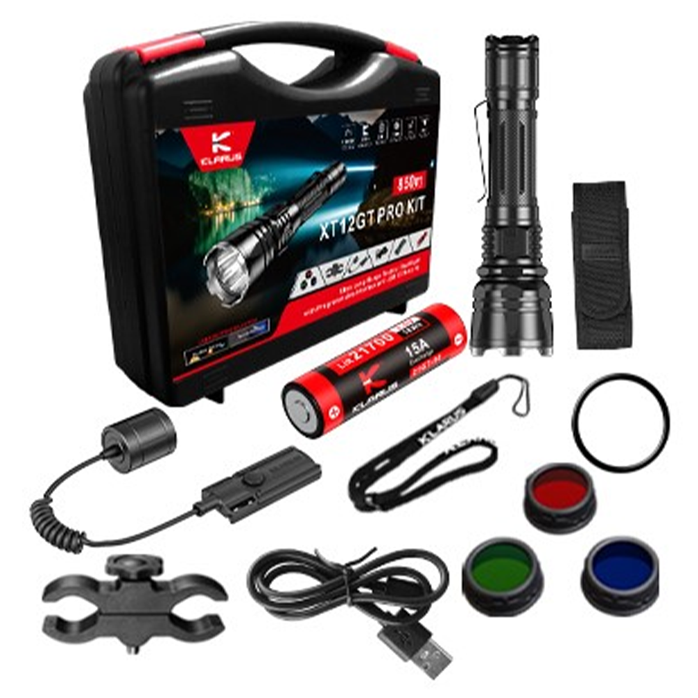 XT21X Pro Kit 1600 Lumens Tactical Outdoor Dual Switch High Power Flashlight Torch Set