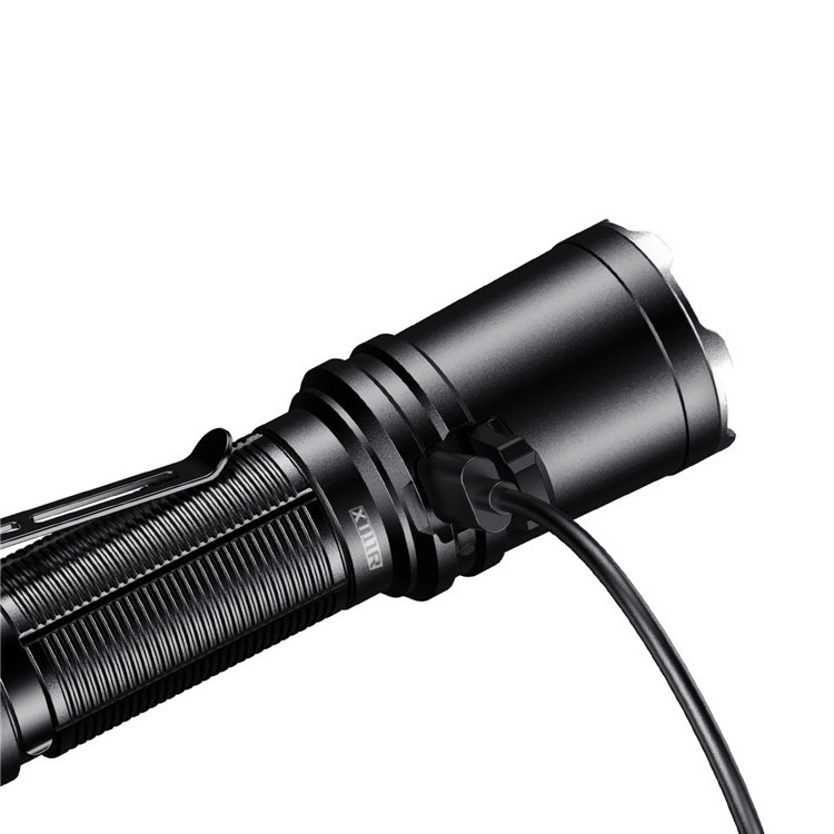 KLARUS XT11R 1300 Lumens Tactical Flashlight, USB C Rechargeable Handheld Flashlight with 18650 Battery, Dual Tail Switches