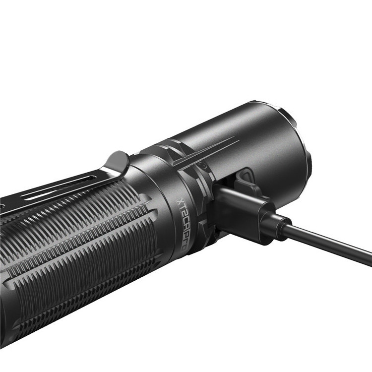 KLARUS XT2CR Pro 2100 Lumens USB C Rechargeable Tactical Flashlight, Dual Tail Switches Pocket-Sized Flash Light