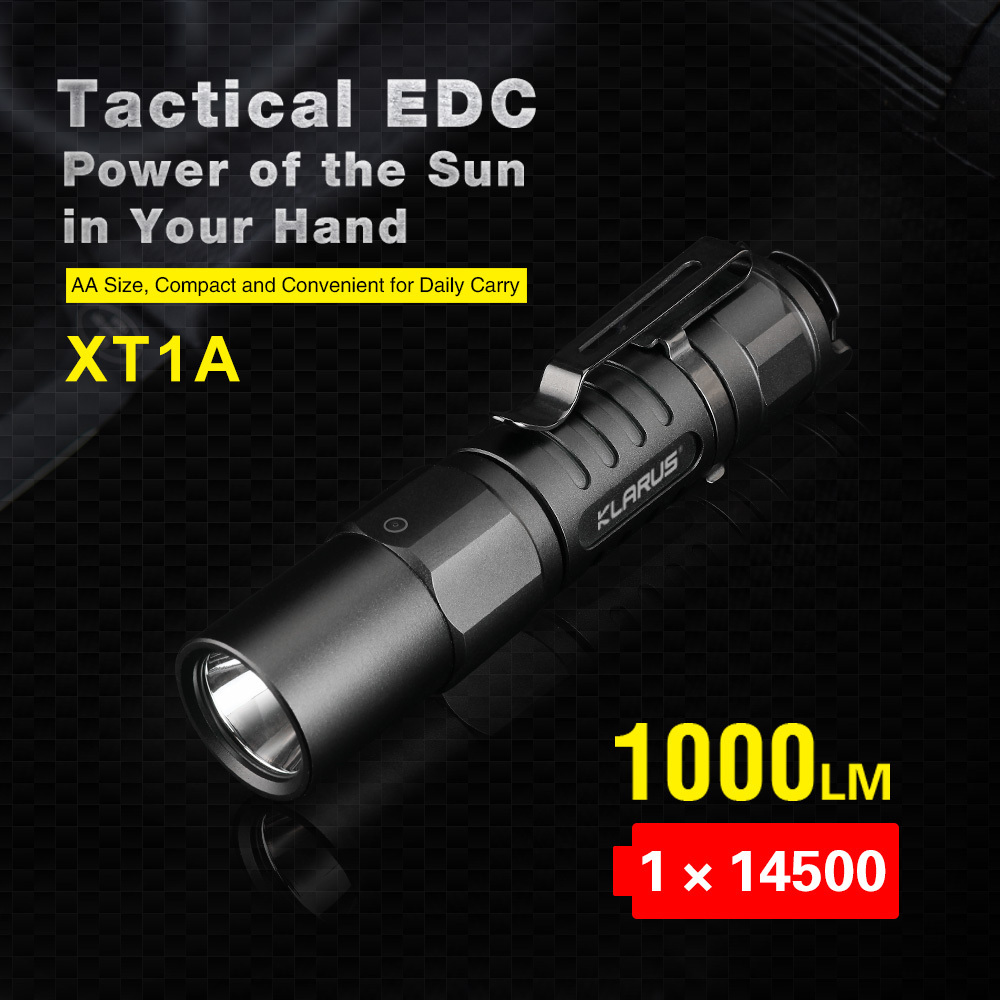 2024 KLARUS XT1A 1100 Lumens Tactical EDC Flashlight AA flashlight tail Dual-Switch