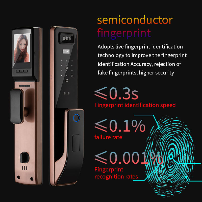 KLASS Face Recognition Front Door Entry Locks Automatic Wifi App Aluminum Wireless Keyless Digital 3D Lithium Battery DF-04