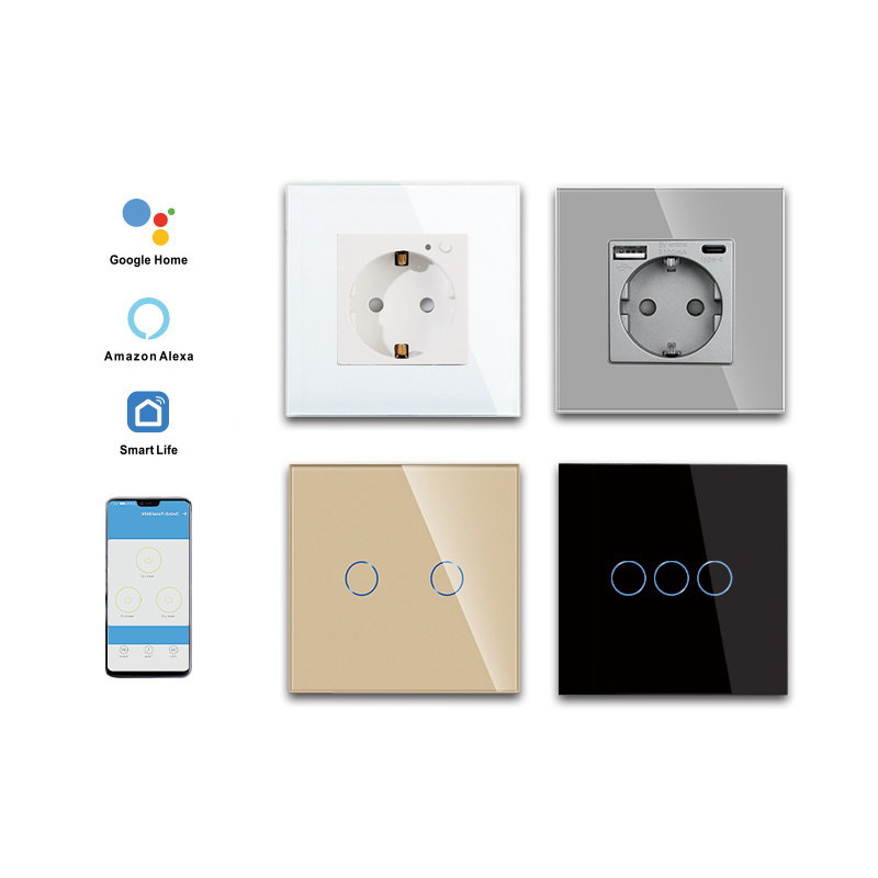 KLASS 1/2/3/4 gang EU UK Standard wall electric switches interruptor inteligente smart home light touch tuya smart wifi switch