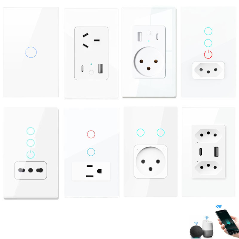 KLASS US smart home products tuya smart wall switch wifi light switches and socket 110V 220V remote control work with alexa