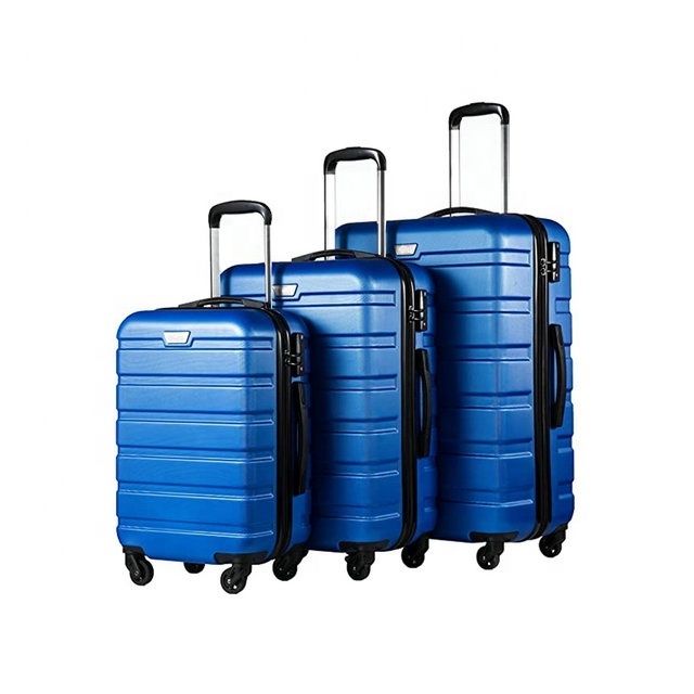 Hot Selling Popular with Spinner Wheels Hard Trolley Suitcases Durable Plastic Luggage 3pcs Set Trolley Cases