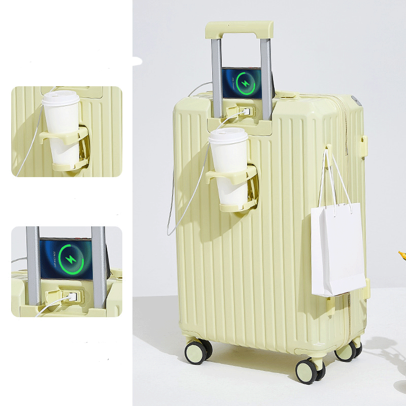 New Fashionable compact  Multifunctional Abs  Luggage Hardside Trolley Case Travel Luggage Suitcase With Cup Holder