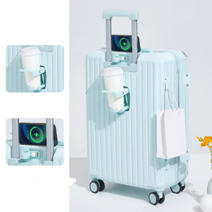 New Fashionable compact  Multifunctional Abs  Luggage Hardside Trolley Case Travel Luggage Suitcase With Cup Holder