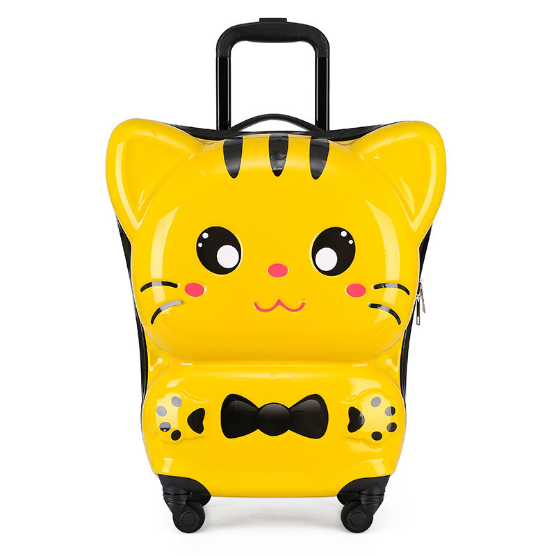 Cartoon Universal Wheel Kids Suitcase 20 Inch Outdoor Suitcase Cute Cat Student Trolley Case